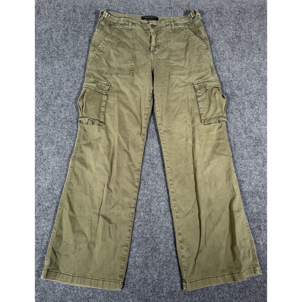 Sanctuary ReIssue Cargo Pants Womens Large Green Wide Leg Utility‎ Adjustable